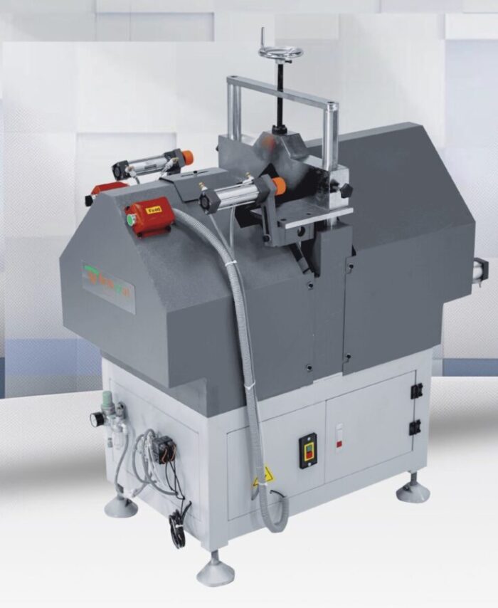 Upvc V Cutting Machine Features For 90°V shaped Groove cutting. Pneumatic driving, easy operation. Smoothly feeding and high cutting precision. Key Features: Clean, Chip-Free Cuts: The specialized blade creates smooth V-grooves without rough edges. Pneumatic Operation: Simple, easy-to-use system ensures consistent quality. Quick Profile Positioning: Designed for fast and accurate setup.