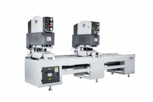 Features This machine is suit of welding Colorful profile (fim laminated, double color, spray etc.) can clean all the corner at one time and can control the size of welding seam, so make the corner good-looking, top grade, and the welding strength is higher than the original one. Strengthen the hardness of welding through control the Pneumatic system especially in the melting, to ensure that welding hardness is the best.